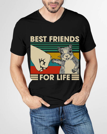 Retro Vintage Squirrel Best Friend for Life Fist Bump T-Shirt