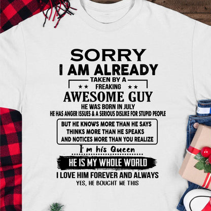 July - Awesome Guy - Perfect gift for your girlfriend or wife From Husband - SNOW07 (SKUT08-11-07)