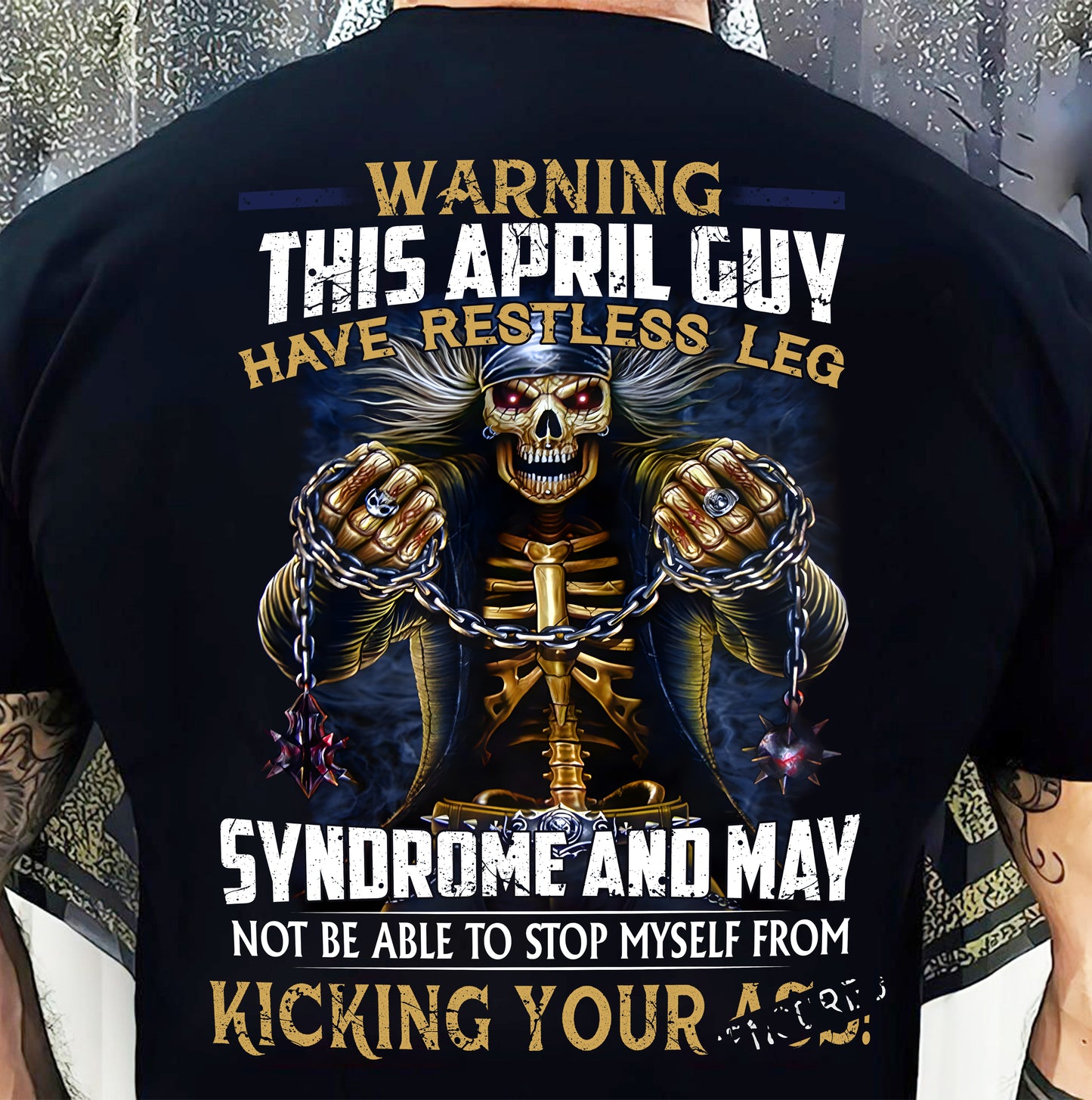 APRIL, WARNING THIS APRIL GUY HAS RESTLESS LEG – SNOW MALE04 (SKU26T-01-57-04)