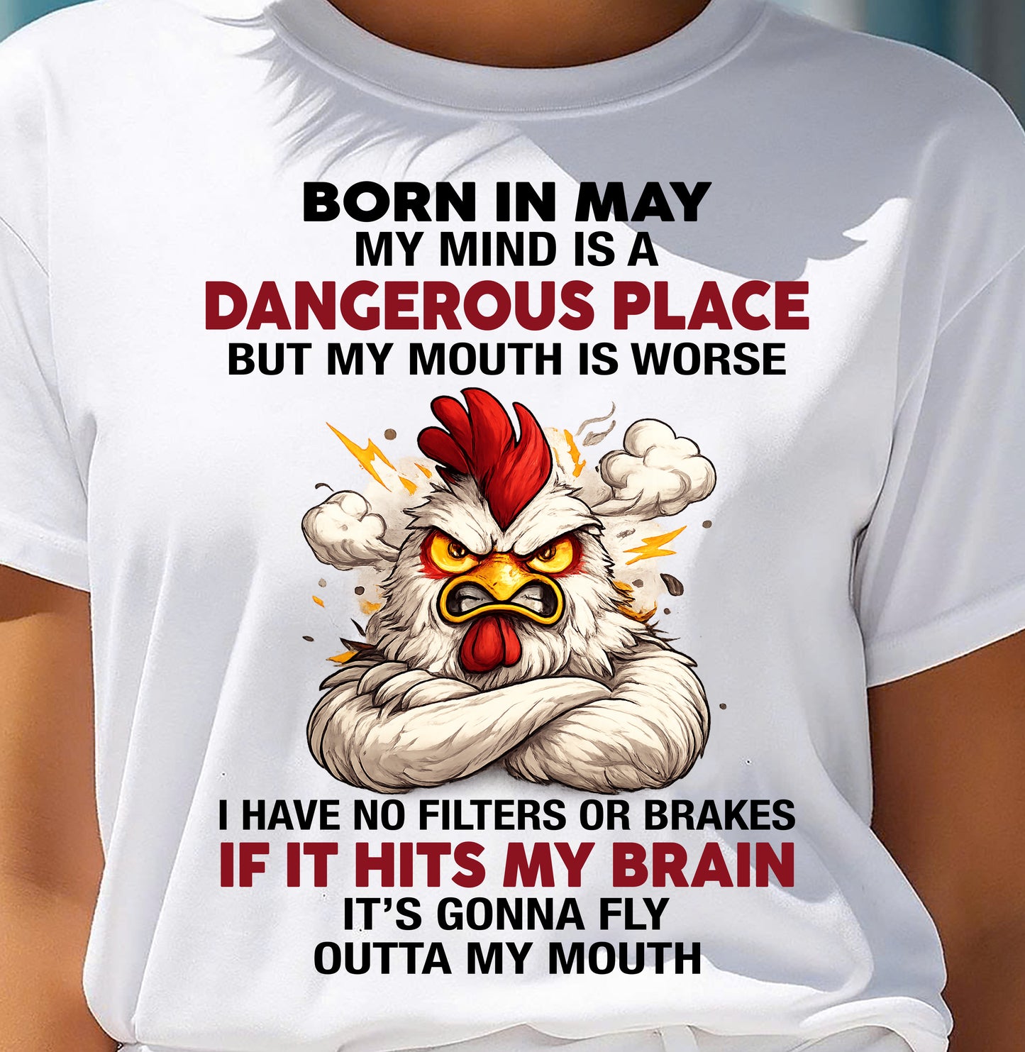 MAY SHIRT, MY MIND IS A DANGEROUS PLACE - SNOW05 (SKU2605-114-05)