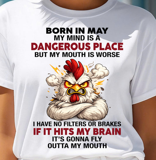 MAY SHIRT, MY MIND IS A DANGEROUS PLACE - SNOW05 (SKU2605-114-05)