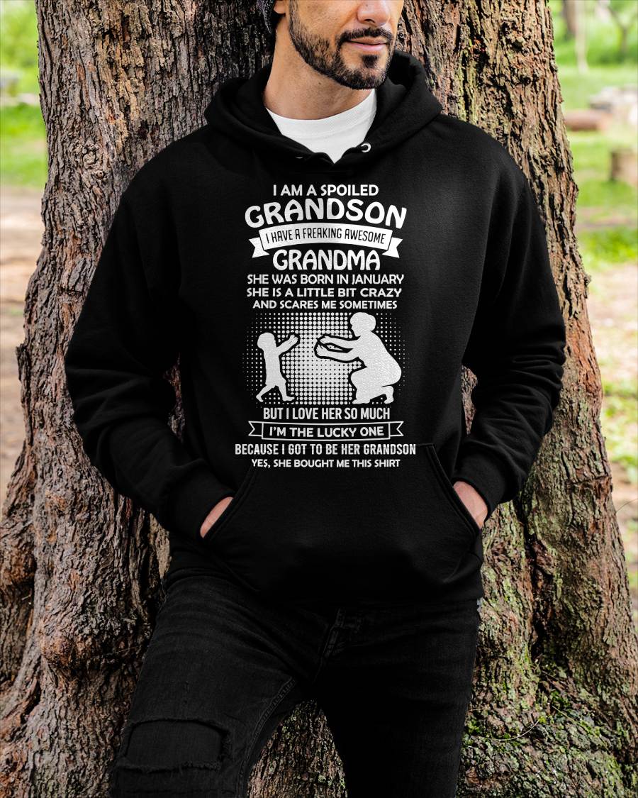 JANUARY, I HAVE A FREAKING AWESOME GRANDMA - GIFT T SHIRT FROM GRANDMA TO GRANDSON - SNOW01 (SKU2604-217-01)