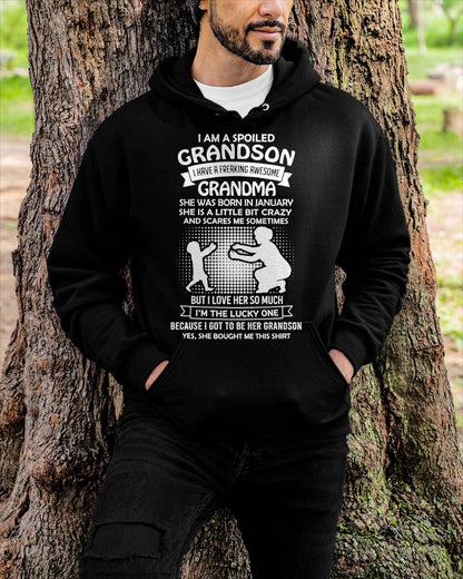 JANUARY, I HAVE A FREAKING AWESOME GRANDMA - GIFT T SHIRT FROM GRANDMA TO GRANDSON - SNOW01 (SKU2604-217-01)