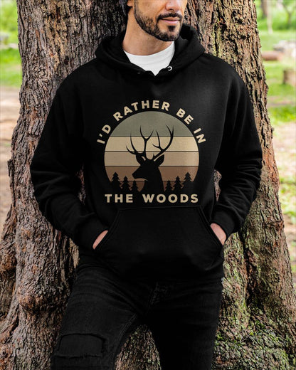 I'd Rather Be in The Woods Deer Hunting T-Shirt