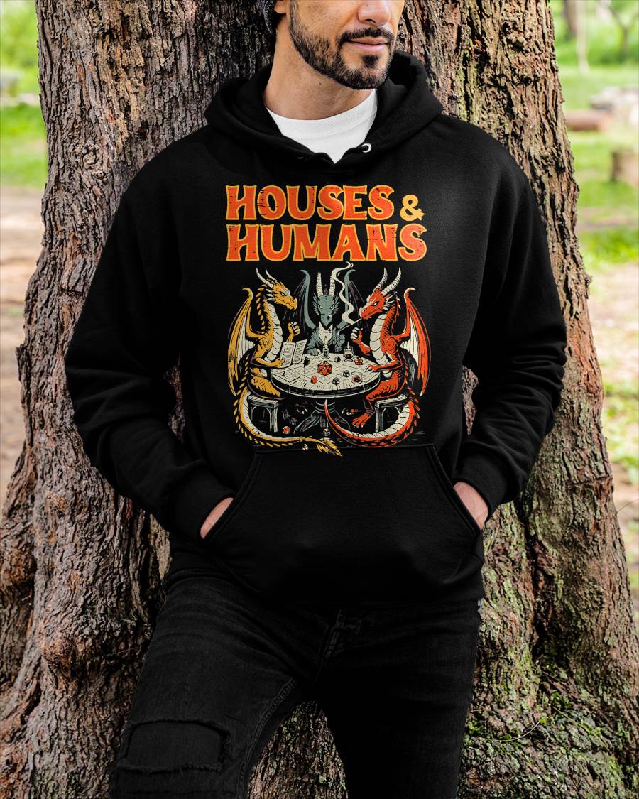 Gaming Houses Humans Funny RPG Parody Gamer Kids T-Shirt