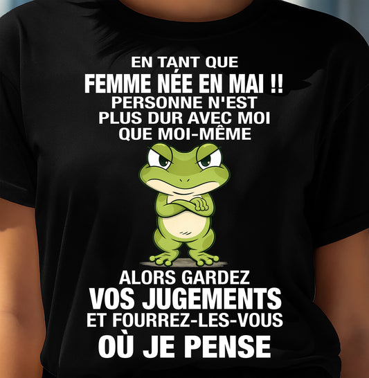 MAI SHIRT EN TANT QUE FEMME NÉE EN MAI - SNOW05 (SKU2605-202-05)
