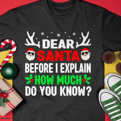 Funny Christmas Kids Adults Dear Santa I Can Explain T-Shirt - Christmas Unisex T-Shirt/Hoodie/Sweatshirt - SNOW00