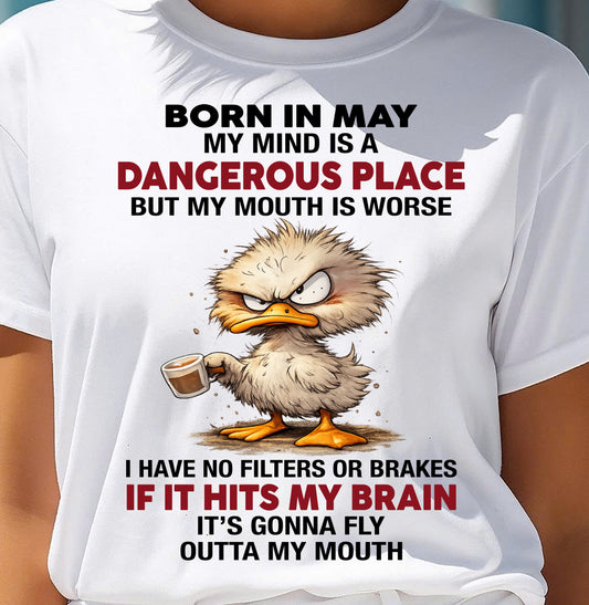 MAY SHIRT, MY MIND IS A DANGEROUS PLACE - SNOW05 (SKU2605-122-05)