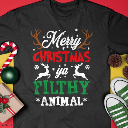 Merry Christmas Animal Filthy Ya Xmas Pajama T-Shirt - Christmas Unisex T-Shirt/Hoodie/Sweatshirt - SNOW00
