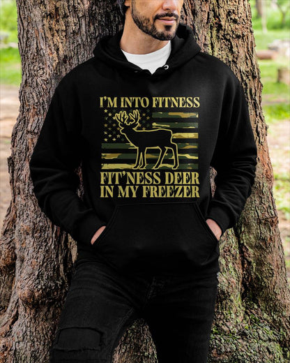 Hunting Im Into Fitness Fit Ness Deer Freezer Men Women Kids T-Shirt