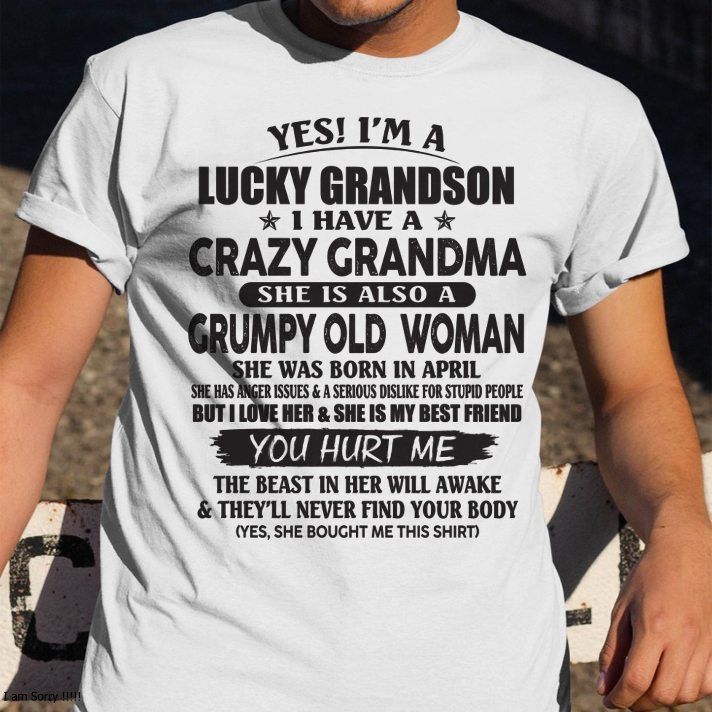 APRIL - LUCKY GRANDSON OF CRAZY GRANDMA -  FROM GRANDMA - snow04 (SKU10-173-04)