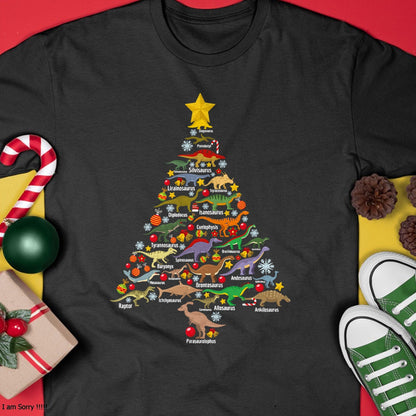 Dinosaur Christmas Tree Dino TRex Paleontologist Xmas Men T-Shirt - Christmas Unisex T-Shirt/Hoodie/Sweatshirt - SNOW00