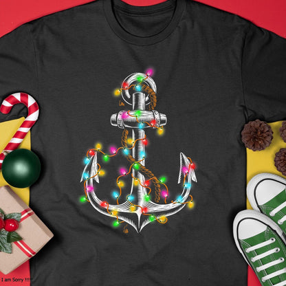 Christmas Lights Boating Sailing Cruise Boat Gifts T-Shirt - Christmas Unisex T-Shirt/Hoodie/Sweatshirt - SNOW00