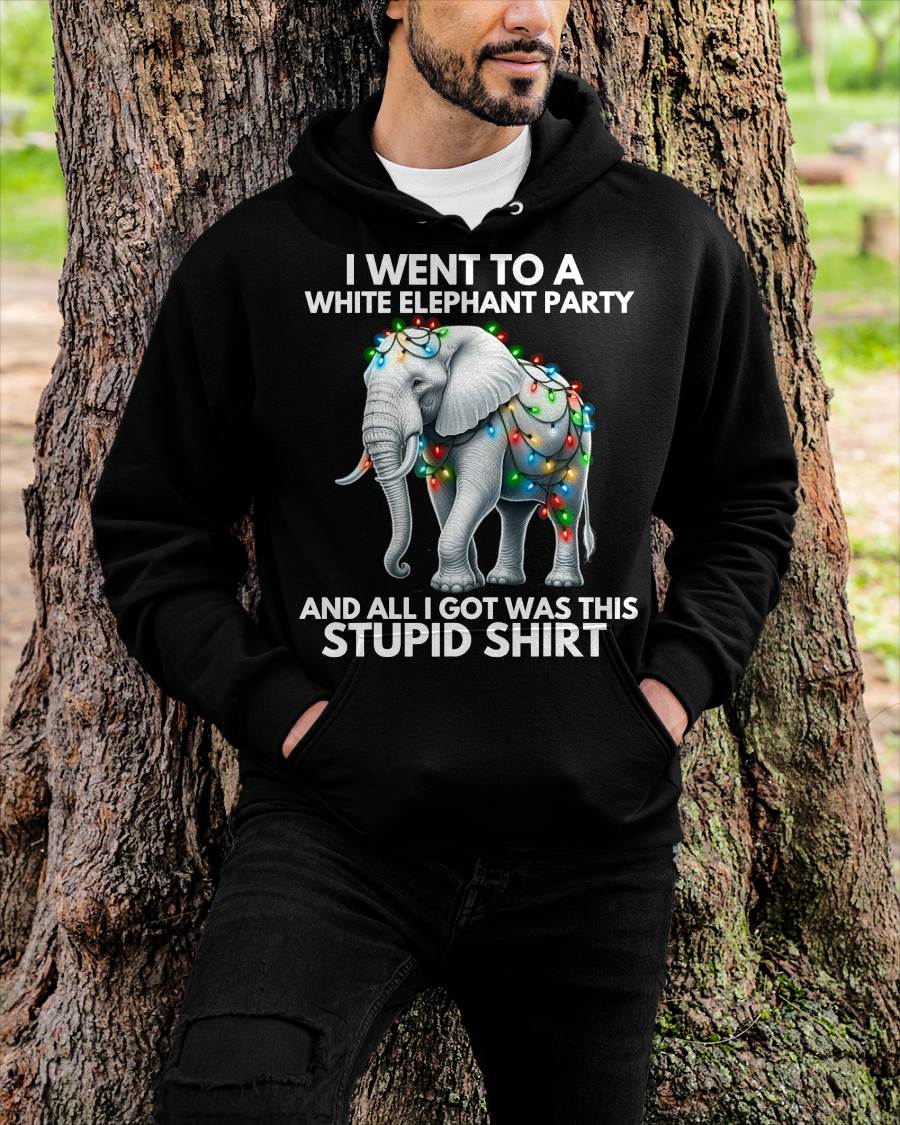 Funny White Elephant Gift Wrapped Elephant Dumb Gift T-Shirt