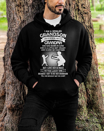 JUNE, I HAVE A FREAKING AWESOME GRANDMA - GIFT T SHIRT FROM GRANDMA TO GRANDSON - SNOW06 (SKU2604-217-06)