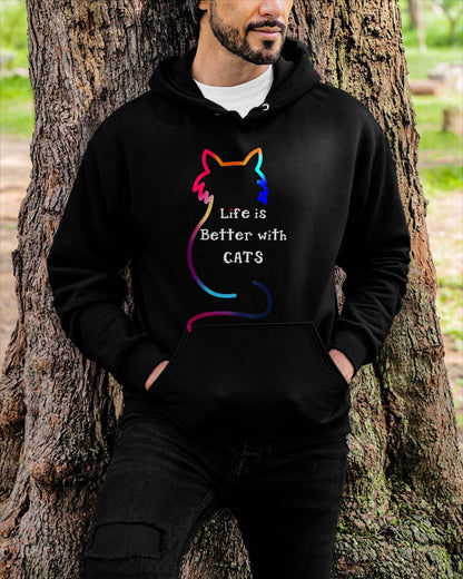Cat Life is Better with Cats Colorful T-Shirt