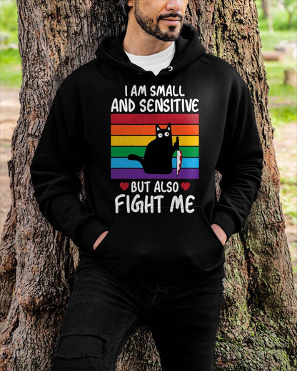 I Am Small and Sensitive But Also Fight Me Cat Knife LGBT T-Shirt