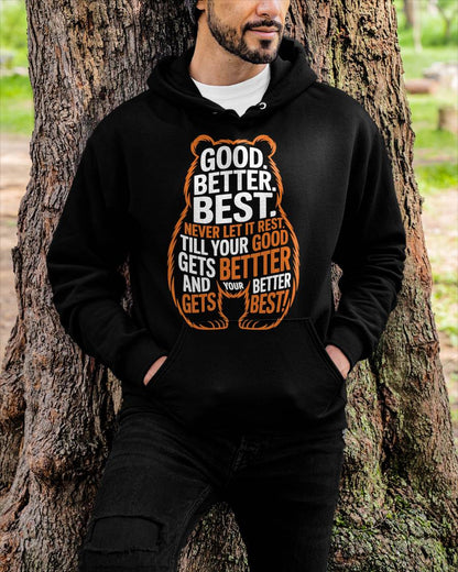 Good Better Best Never Let It Rest Quote Motivation Bears T-Shirt