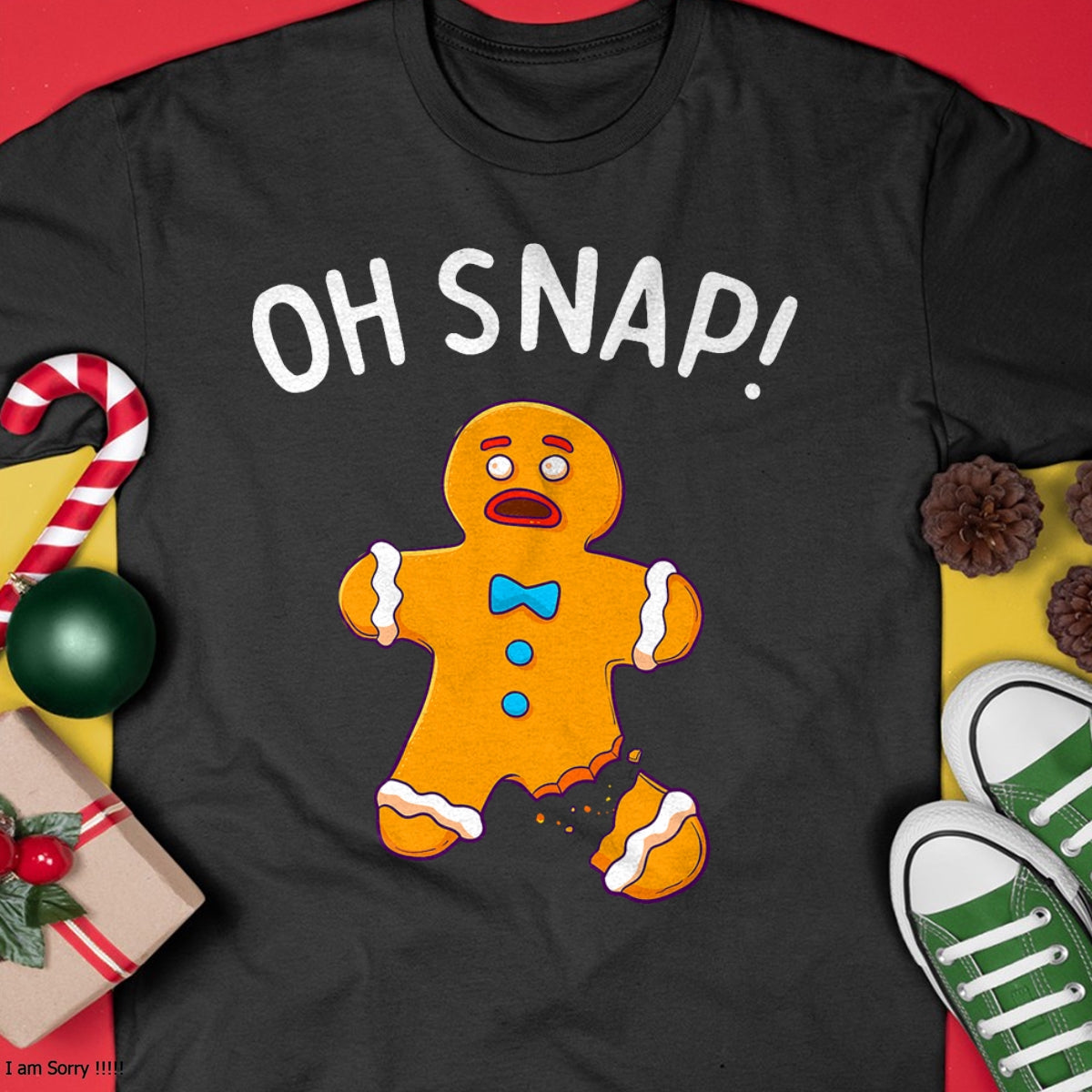 Gingerbread Man Oh Snap Christmas Funny Cookie Baking Gift Short Sleeve T-Shirt - Christmas Unisex T-Shirt/Hoodie/Sweatshirt - SNOW00 (Copy)