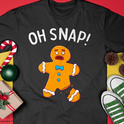 Gingerbread Man Oh Snap Christmas Funny Cookie Baking Gift Short Sleeve T-Shirt - Christmas Unisex T-Shirt/Hoodie/Sweatshirt - SNOW00 (Copy)