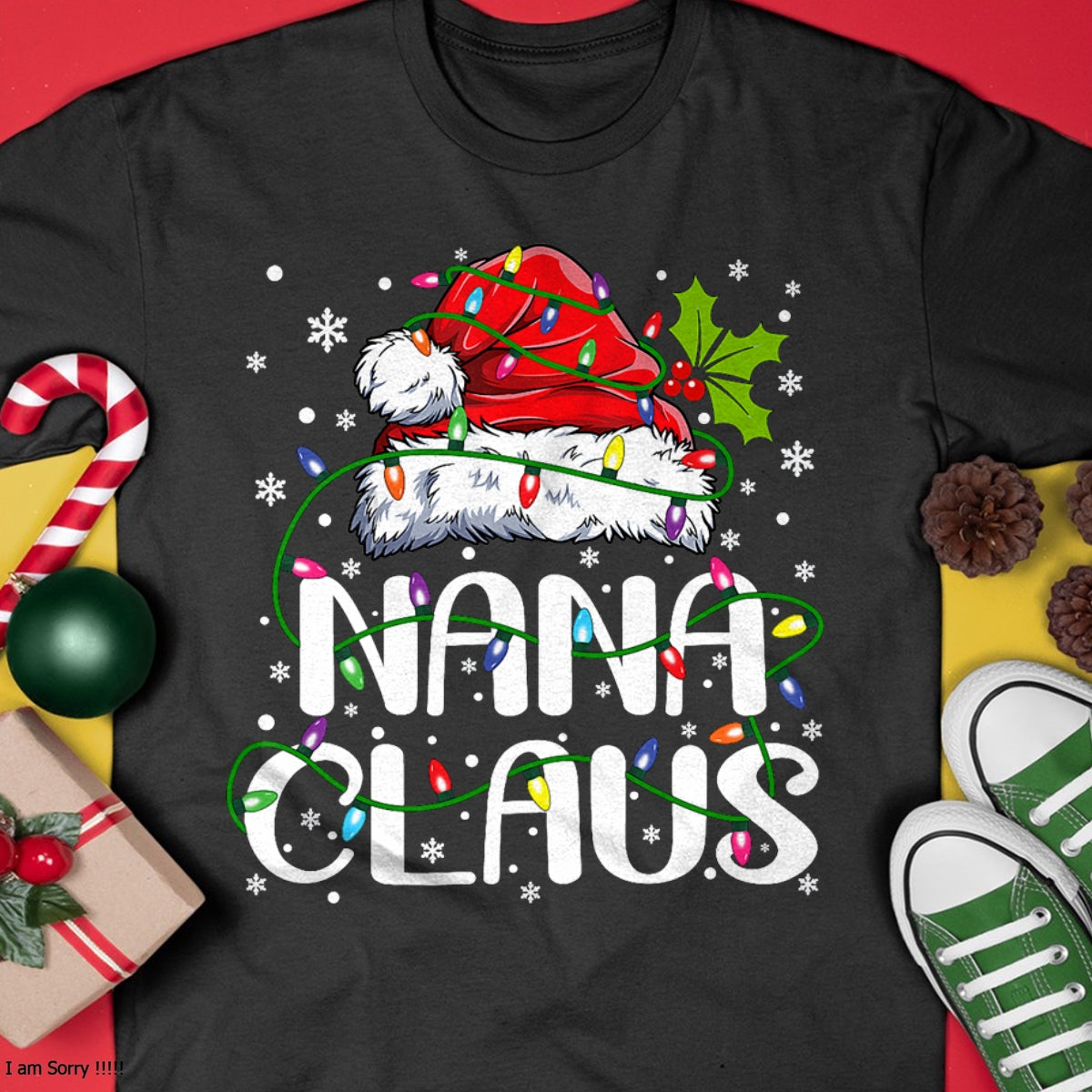 Nana Claus Christmas Lights Pajama Family Matching T-Shirt - Christmas Unisex T-Shirt/Hoodie/Sweatshirt - SNOW00