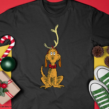 Dr. Seuss mens Classic Dr Seuss Reindeer Max T shirt, Black, Small US - Christmas Unisex T-Shirt/Hoodie/Sweatshirt - SNOW00