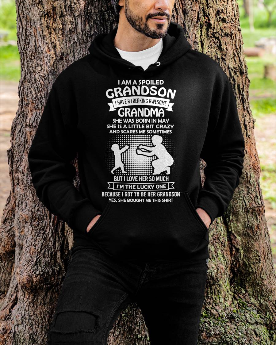 MAY, I HAVE A FREAKING AWESOME GRANDMA - GIFT T SHIRT FROM GRANDMA TO GRANDSON - SNOW05 (SKU2604-217-05)