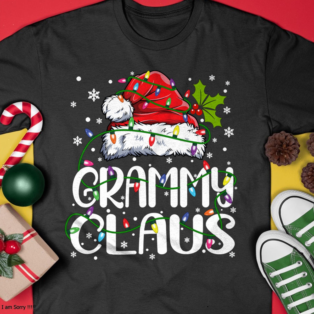 Grammy Claus Shirt Christmas Lights Pajama Family Matching Long Sleeve T-Shirt - Christmas Unisex T-Shirt/Hoodie/Sweatshirt - SNOW00