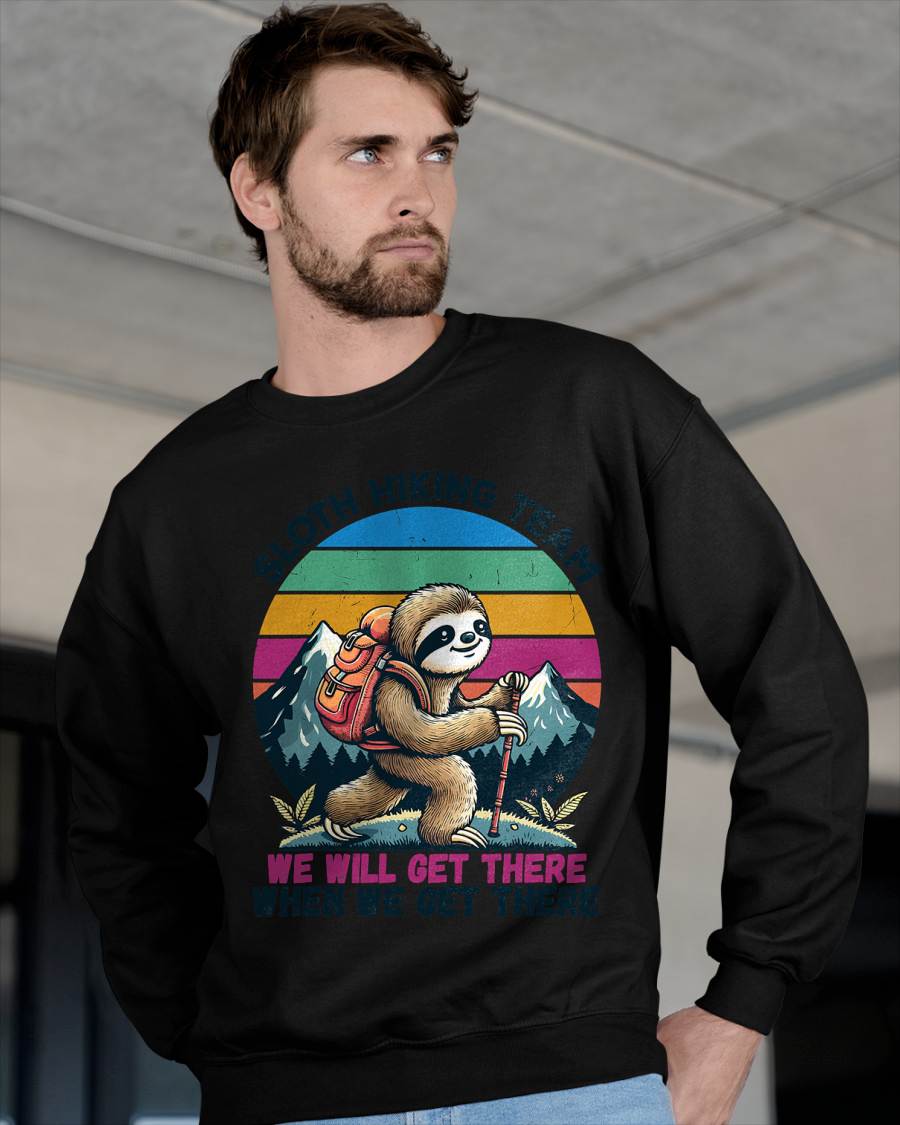 Sloth Hiking Team Hiking Gifts Men Women Kids Funny Sloth T-Shirt