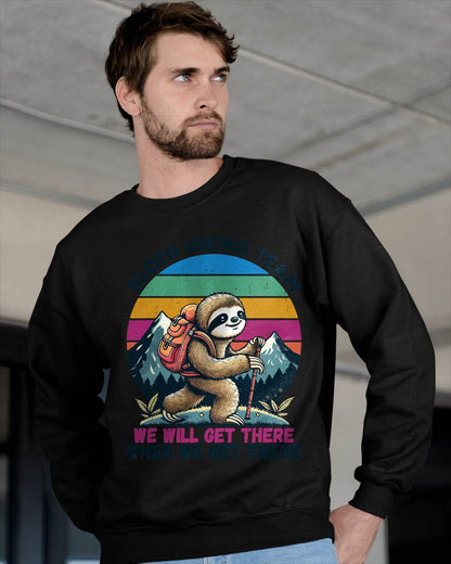 Sloth Hiking Team Hiking Gifts Men Women Kids Funny Sloth T-Shirt