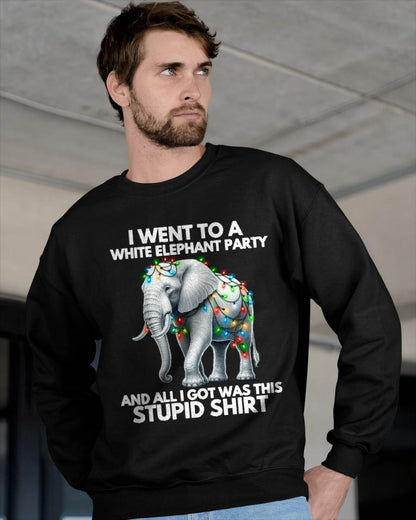 Funny White Elephant Gift Wrapped Elephant Dumb Gift T-Shirt