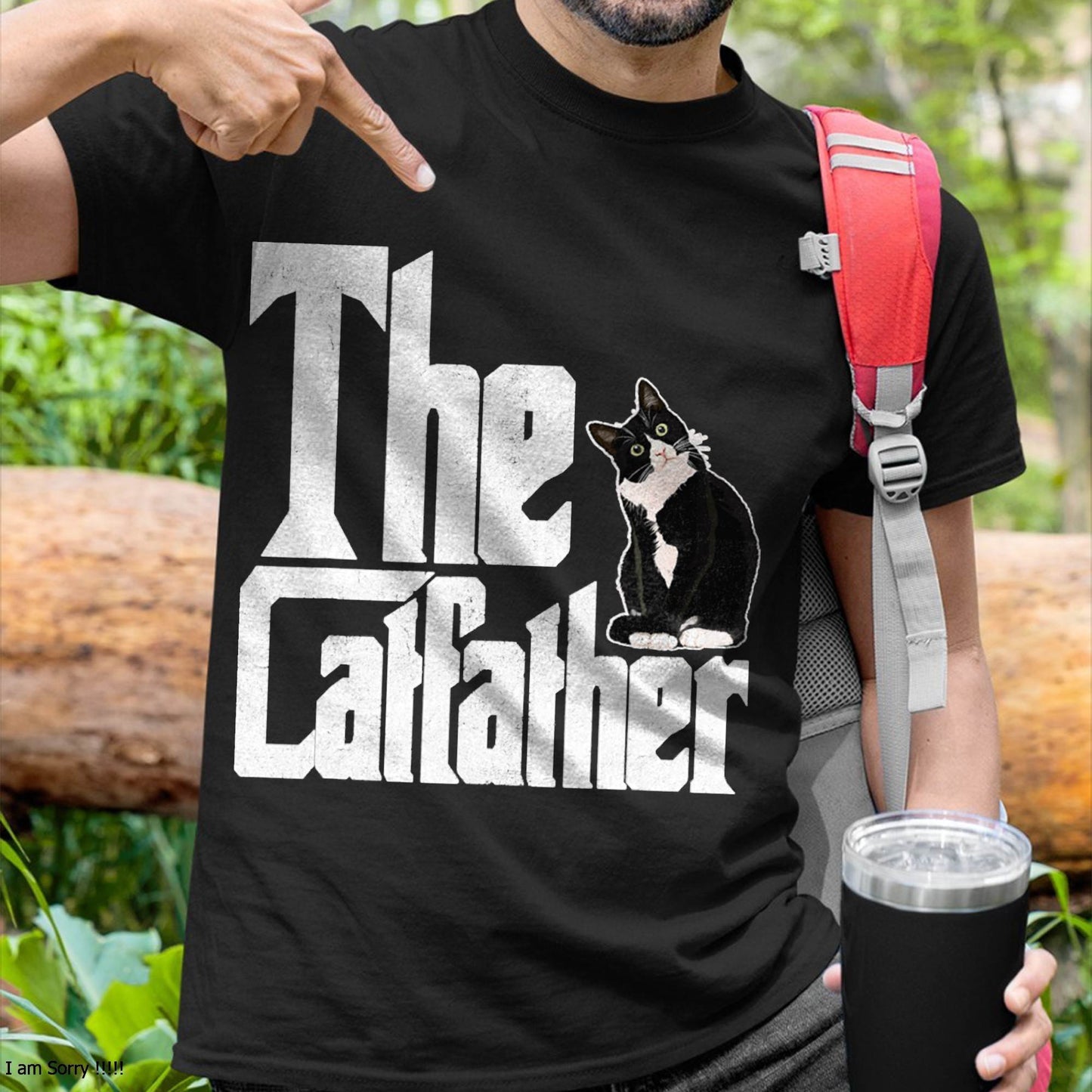 The Catfather Cat Father Mafia Whiskers Male Daddy T-Shirt Small