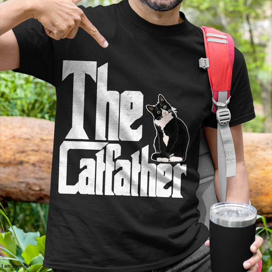 The Catfather Cat Father Mafia Whiskers Male Daddy T-Shirt Small