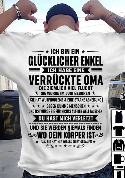 JUNI SHIRT, ICH BIN EIN GLÜCKLICHER ENKEL - VON DER OMA FÜR DEN ENKEL - SNOW06 (SKU2608-516-06)