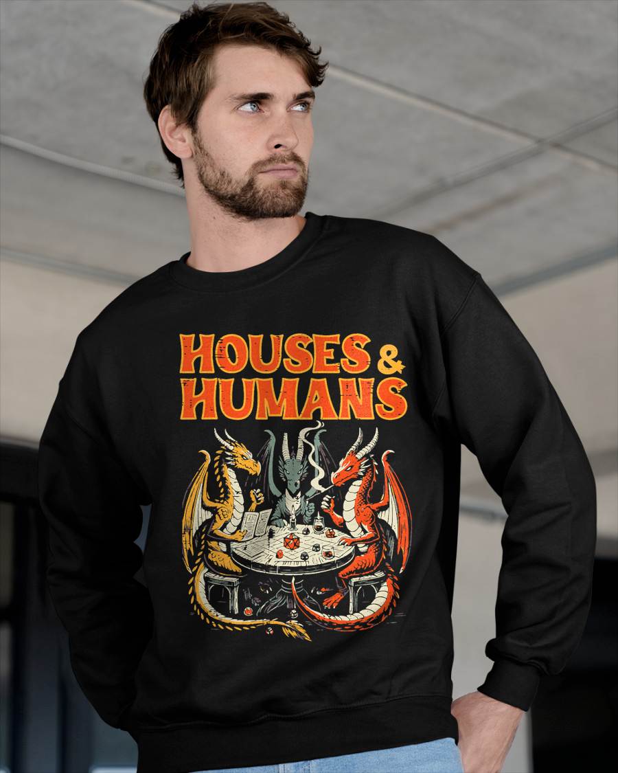 Gaming Houses Humans Funny RPG Parody Gamer Kids T-Shirt