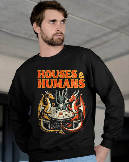 Gaming Houses Humans Funny RPG Parody Gamer Kids T-Shirt