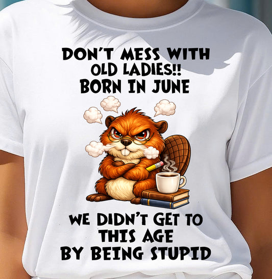 JUNE SHIRT, DON'T MESS WITH OLD LADIES - SNOW06 (SKU2604-218-06)