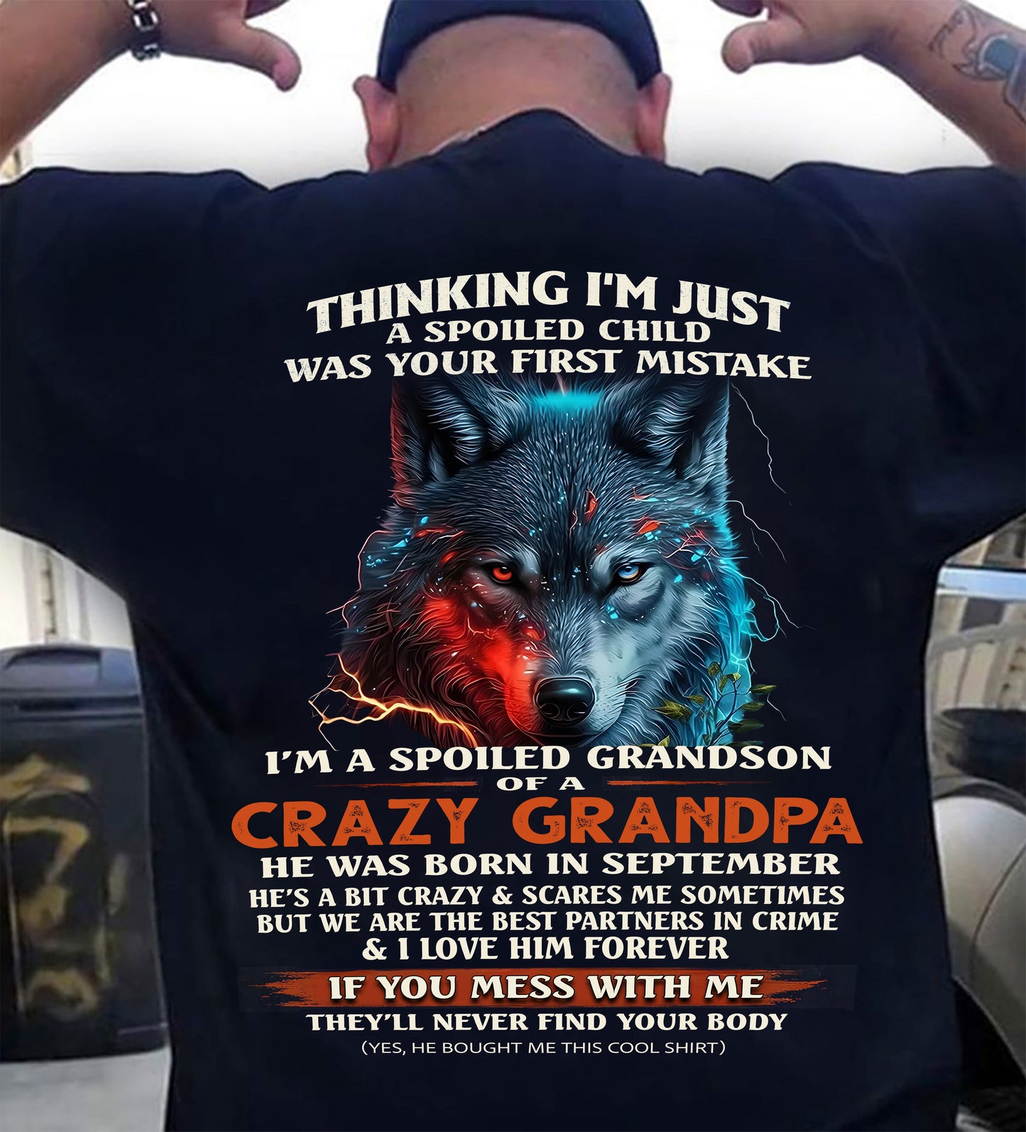 SEPTEMBER - SPOILED GRANDSON - GIFT FROM GRANDPA - SNOW09 (SKU26T-01-43-09)