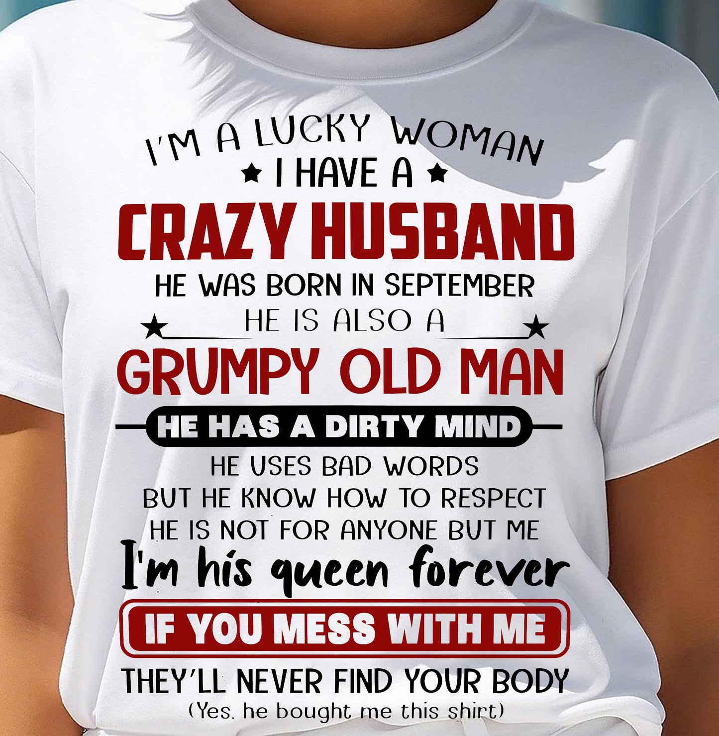 SEPTEMBER - TO MY WIFE - I'M A LUCKY WOMAN - GIFT FROM HUSBAND - SNOW09 (SKU12-282-09)