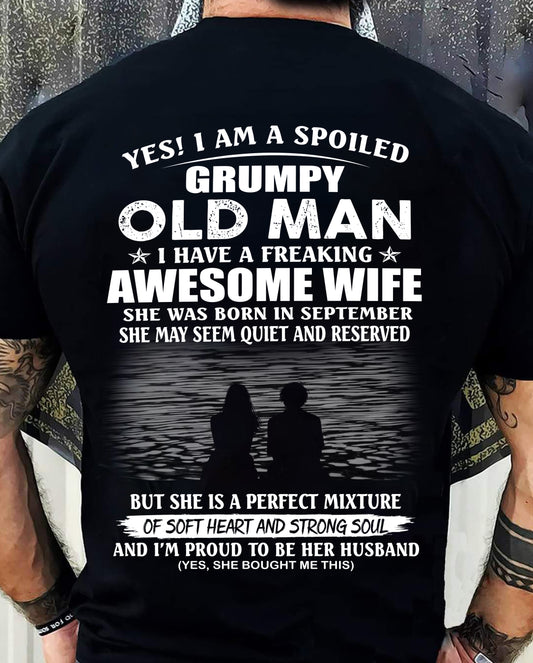 SEPTEMBER, I HAVE A FREAKING AWESOME WIFE – Gift T Shirt From Wife For Husband – SNOW MALE09 (SKU2602-24-09)