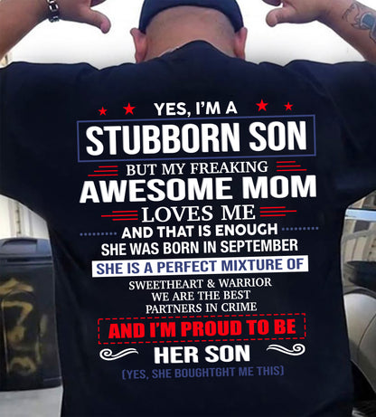 SEPTEMBER, WE ARE THE BEST PARTNERS IN CRIME - GIFT SHIRT FROM MOM TO SON - SNOW09 (SKU2603-182-09)
