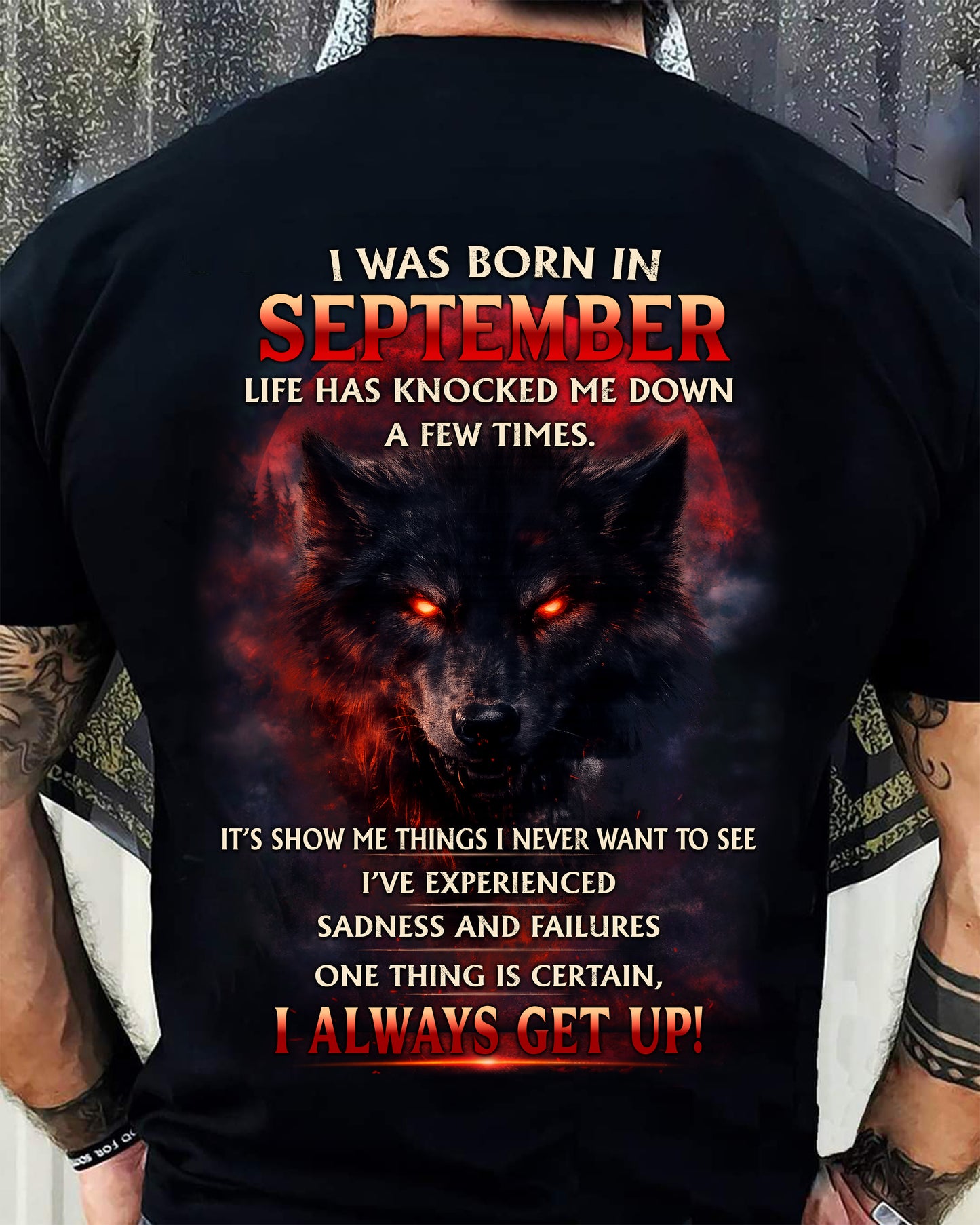 SEPTEMBER SHIRT, ONE THING IS CERTAIN, I ALWAYS GET UP - SNOW MALE01 (SKU2603-12-09)