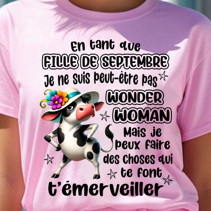 SEPTEMBRE SHIRT Je ne suis peut-être pas WONDER WOMAN - SNOW09 (SKU2605-39-09)