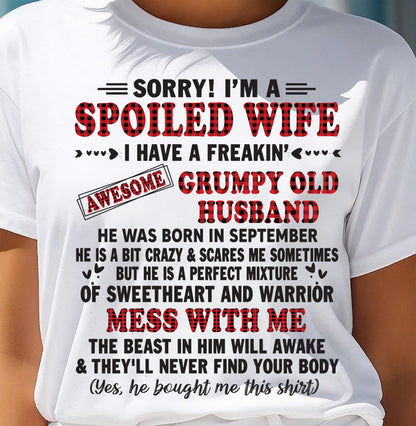 SEPTEMBER - SPOILED WIFE OF AWESOME GRUMPY OLD HUSBAND - PERFECT GIFT FROM HUSBAND - SNOW09 (SKU12-111-09)