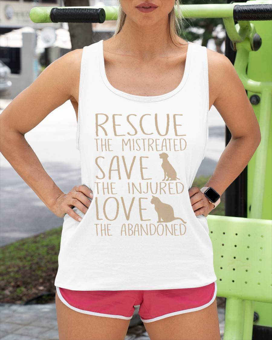 Rescue Save Love - Cute Animal Rescue Dog Cat Lovers T-Shirt