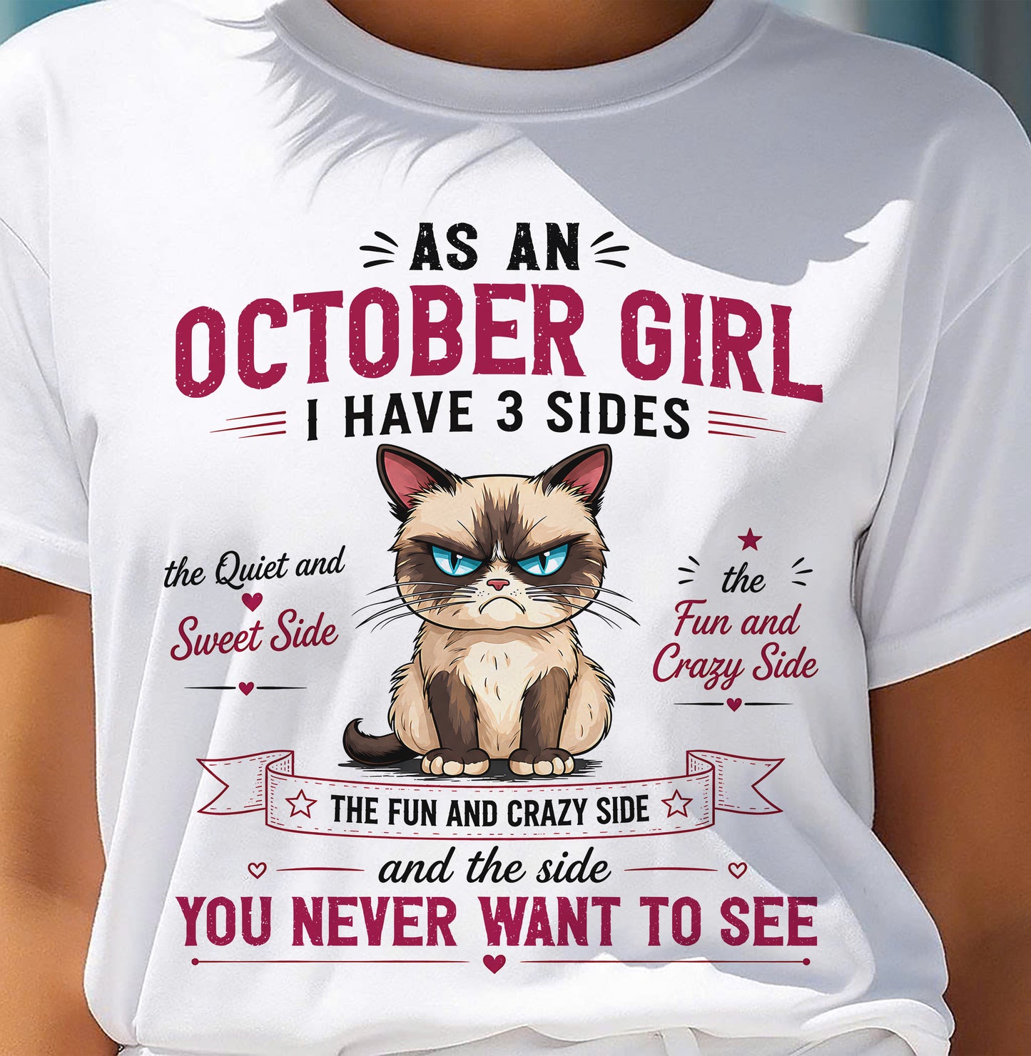 OCTOBER SHIRT, I HAVE 3 SIDES - SNOW10 (SKU2605-101-10)