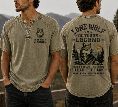 Washed Round Neck Polo A09-741. OCTOBER POLO, I LEAD THE PACK - SNOW MALE10 (SKU2607-134-10)