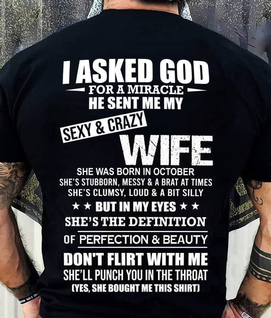 OCTOBER, SHE’S THE DEFINITION OF PERFECTION & BEAUTY - GIFT SHIRT FROM WIFE - SNOW10 (SKU2606-339-10)