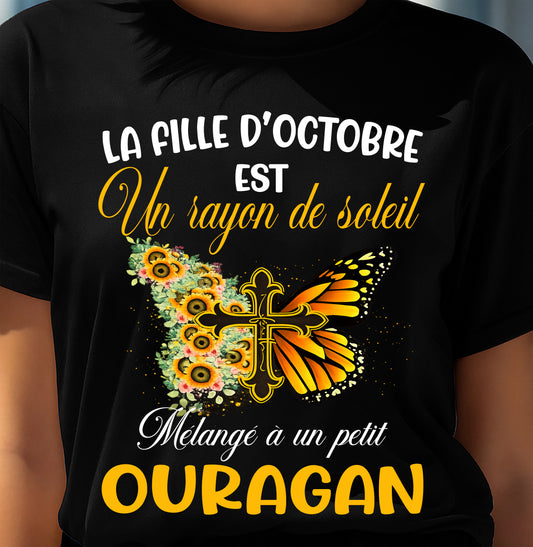 OCTOBRE SHIRT Un rayon de soleil Mélangé à un petit OURAGAN - SNOW10 (SKU2603-153-10)