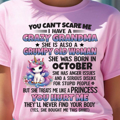 OCTOBER - YOU CAN'T SCARE ME - GIFT FROM GRANDMA - snow10 (SKU09-106-10)
